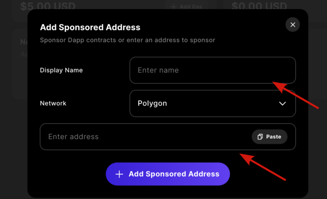 Sequence builder add sponsored address