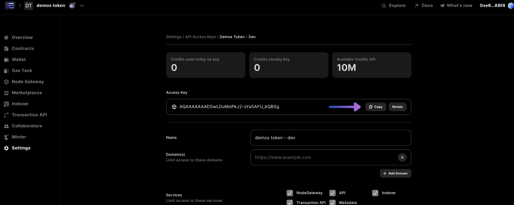 copy access key